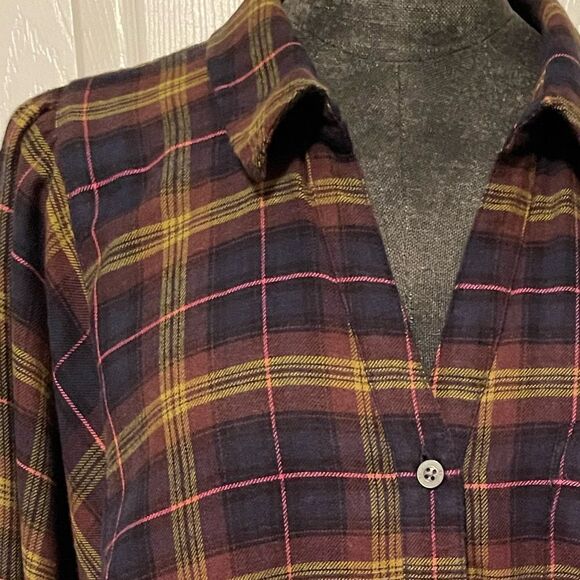 Rails Lauren Shirt Navy Hazelnut Pink Size Large - Picture 13 of 14